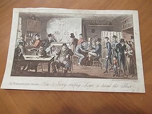 Seller image for A Whistling Shop. Tom & Jerry Visiting Logic "On Board The Fleet."[ Original Antique Etching With Aquatint, From "Life In London", 1821] for sale by Arroyo Seco Books, Pasadena, Member IOBA