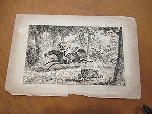 Seller image for Cardinal Balue At The Boar Hunt [ Original Antique Engraving From An Edition Of The Waverly Novels] for sale by Arroyo Seco Books, Pasadena, Member IOBA