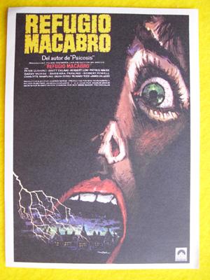 Folleto de mano cine - Cinema hand brochure : REFUGIO MACABRO. Dibujo de MAC