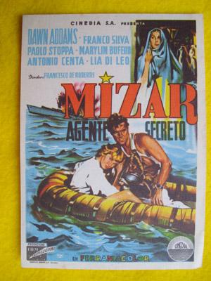 Folleto de mano cine - Cinema hand brochure : MIZAR AGENTE SECRETO