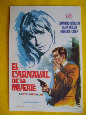 Folleto de mano cine - Cinema hand brochure : EL CARNAVAL DE LA MUERTE. Dibujo de JANO
