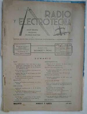 RADIO Y ELECTROTECNIA. Gran Revista Nacional Tecnico Practica de Telefonia, Radio, Cine Sonoro, T...