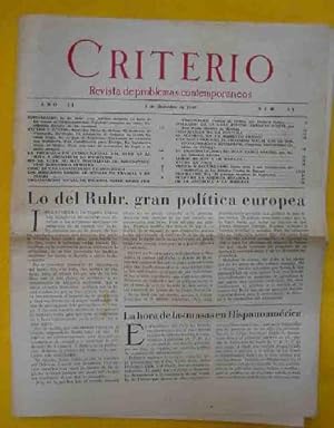 CRITERIO. Revista de Problemas Contemporáneos. Nº 27. Diciembre 1948