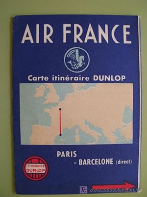 AIR FRANCE - CARTE ITINÉRAIRE DUNLOP