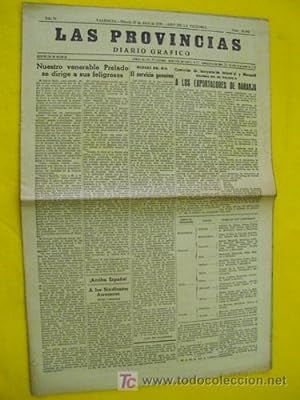 LAS PROVINCIAS. Diario Gráfico. 22 abril 1939.