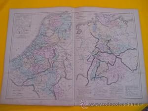 Antiguo Mapa - Old Map : BELGIQUE ET HOLLANDE, CONFÉDÉRATION GERMANIQUE