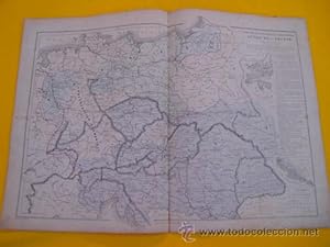 Antiguo Mapa - Old Map : Carte Physique et Politique de l'Europe Centrale AUTRICHE ET PRUSSE