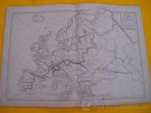 Antiguo Mapa - Old Map : CARTE PHYSIQUE DE L'EUROPE