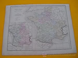 Antiguo Mapa - Old Map : FRANCE FÉODALE avant les Croisades