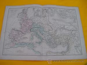Antiguo Mapa - Old Map : EMPIRE ROMAIN d'Orient et d'Occident à la mort de Théodose