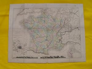 Antiguo Mapa - Old Map : Carte Physique et Politique de la FRANCE