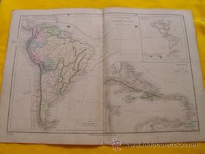 Antiguo Mapa - Old Map : Carte Physique et Politique de l'AMÉRIQUE DU SUD