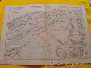 Antiguo Mapa - Old Map : Carte Physique et Politique de l'ALGÉRIE Colonies Francaises