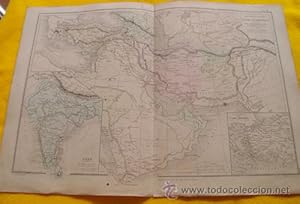 Antiguo Mapa - Old Map : Carte Physique et Politique l'ASIE OCCIDENTALE comparée entre la Méditer...