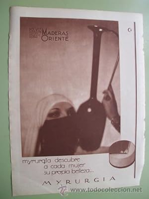 Antigua Hoja Publicidad - Old Sheet of Advertising : MYRURGIA - Polvos Maderas de Oriente