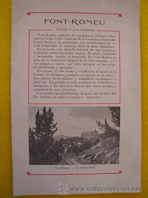 Antiguo Folleto - Old Brochure : FONT-ROMEU y SUPERBAGNÈRES