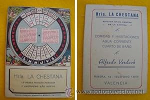 Tarjeta Publicidad - Advertising Card : CALENDARIO PERPETUO - HRÍA. LA CHESTANA