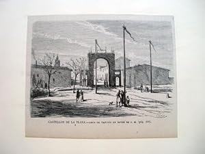 Antiguo Grabado - Old Gravure : CASTELLÓN DE LA PLANA - Arco de Triunfo en honor de S.M.