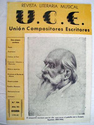 Revista Literaria Musical U.C.E. Unión Compositores Escritores nº104, noviembre 1958