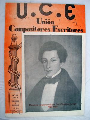 Revista Literaria Musical U.C.E. Unión Compositores Escritores nº83, noviembre y diciembre 1956