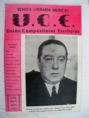 Revista Literaria Musical U.C.E. Unión Compositores Escritores nº 89, junio 1957