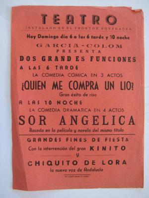 Cartel - Poster : TEATRO en LA BAÑEZA. Angelines García, Santiago Colom.