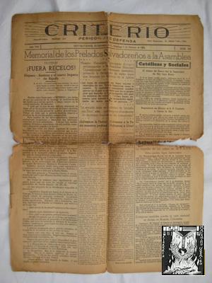 CRITERIO. Periódico de Defensa. San Salvador, El Salvador 5 febrero 1939