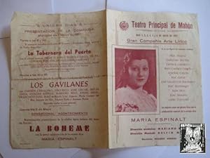 Folleto Publicidad - Advertising Brochure : TEATRO PRINCIPAL DE MAHÓN. 1957