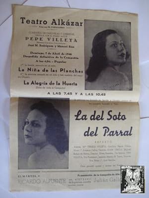 Folleto Publicidad - Advertising Brochure : TEATRO ALKÁZAR. 1946