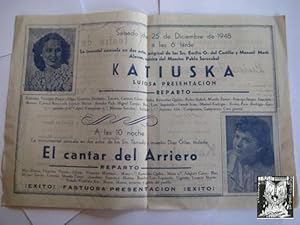 Folleto Publicidad - Advertising Brochure : TEATRO ALDAYA. 1948