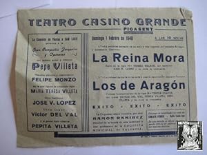 Folleto Publicidad - Advertising Brochure : TEATRO CASINO GRANDE. PICASENT. 1948