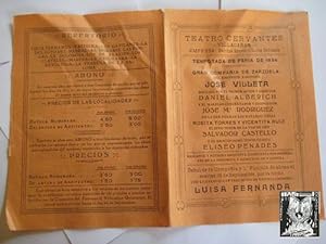 Folleto Publicidad - Advertising Brochure : TEATRO CERVANTES, VILLACAÑAS. 1934
