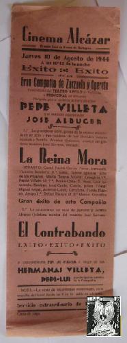 Cartel - Poster : CINEMA ALCÁZAR. 1944. CARTAGENA