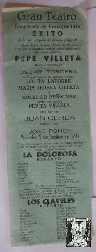 Imagen del vendedor de Cartel - Poster : GRAN TEATRO. 1945 a la venta por LIBRERA MAESTRO GOZALBO