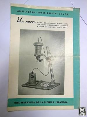 Antiguo folleto publicidad - Old advertising brochure : AMPLIADORA SUPER RÁPIDA 24x36 MEF