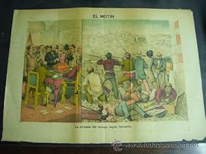 EL MOTÍN - Periódico Satírico Semanal. Nº 12 - 23 marzo 1890. LÁMINA central en la foto