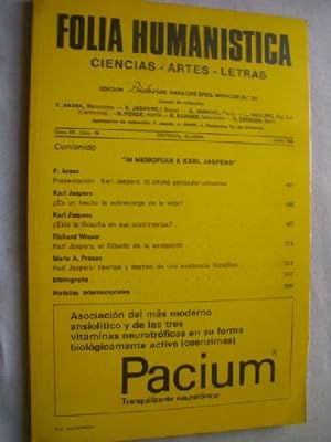 FOLIA HUMANÍSTICA. Revista de ciencias, artes y letras. Nº 78 Junio 1969