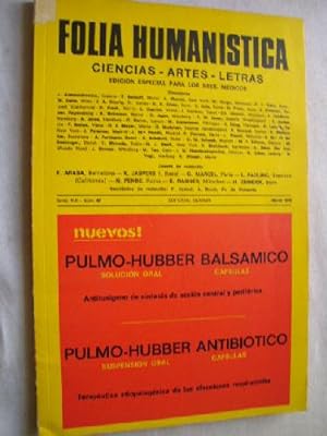 FOLIA HUMANÍSTICA. Revista de ciencias, artes y letras. Nº 87 Mayo 1970