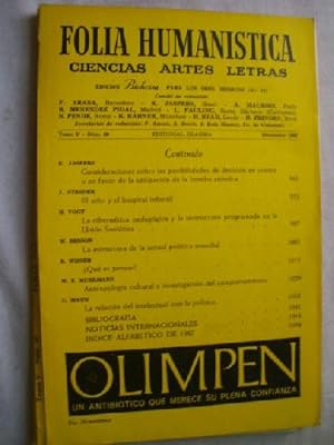 FOLIA HUMANÍSTICA. Revista de ciencias, artes y letras. Nº 60 Diciembre 1967