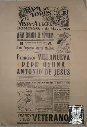 CARTEL PLAZA DE TOROS DE VISTA ALEGRE, 4 mayo 1958