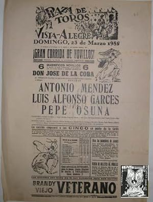 CARTEL PLAZA DE TOROS DE VISTA-ALEGRE, 23 de marzo 1958