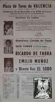 CARTEL PLAZA DE TOROS DE VALENCIA, 15 Mayo 1983