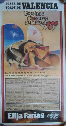 Poster - Cartel : Plaza de Toros de Valencia, Corridas Falleras 1989