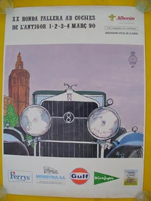 Bild des Verkufers fr Cartel Turismo - Turist Poster : XX Ronda Fallera ab Coches de l'Antigor 1990 - Valencia zum Verkauf von LIBRERA MAESTRO GOZALBO