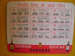 Tarjeta publicidad Cartel Taurino SEVILLA FERIA DE ABRIL 1969