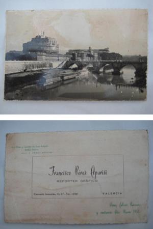 Antigua Tarjeta Publicidad - Old Card Advertising : Río Tiber y Castillo de Sant Angelo. FRANCISC...