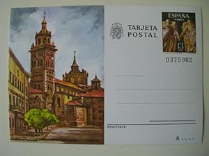 Plaza del Ayuntamiento y Catedral - Teruel. Tarjeta Entero Postal sin circular