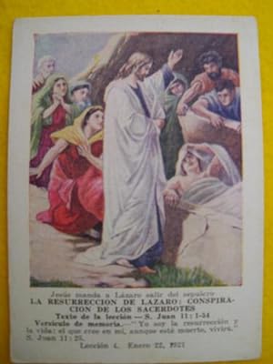 Cromo Religioso - Religious Card : LA RESURRECCIÓN DE LÁZARO.