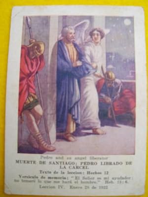 Cromo Religioso - Religious Card : MUERTE DE SANTIAGO