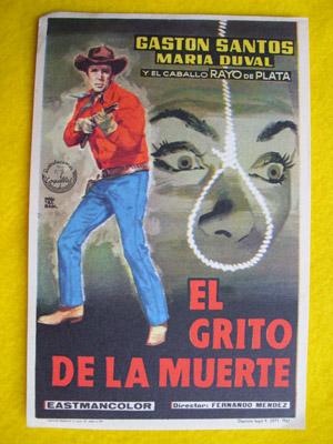 Folleto de mano cine - Cinema hand brochure : EL GRITO DE LA MUERTE. Dibujo de Montalbán.